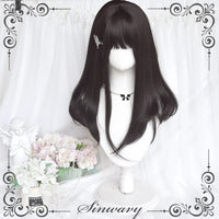 Sinwavy - Oil Painting Style - Natural Black Twin Ponytail Wig - Natural black - long curly wig