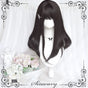 Natural black - long curly wig