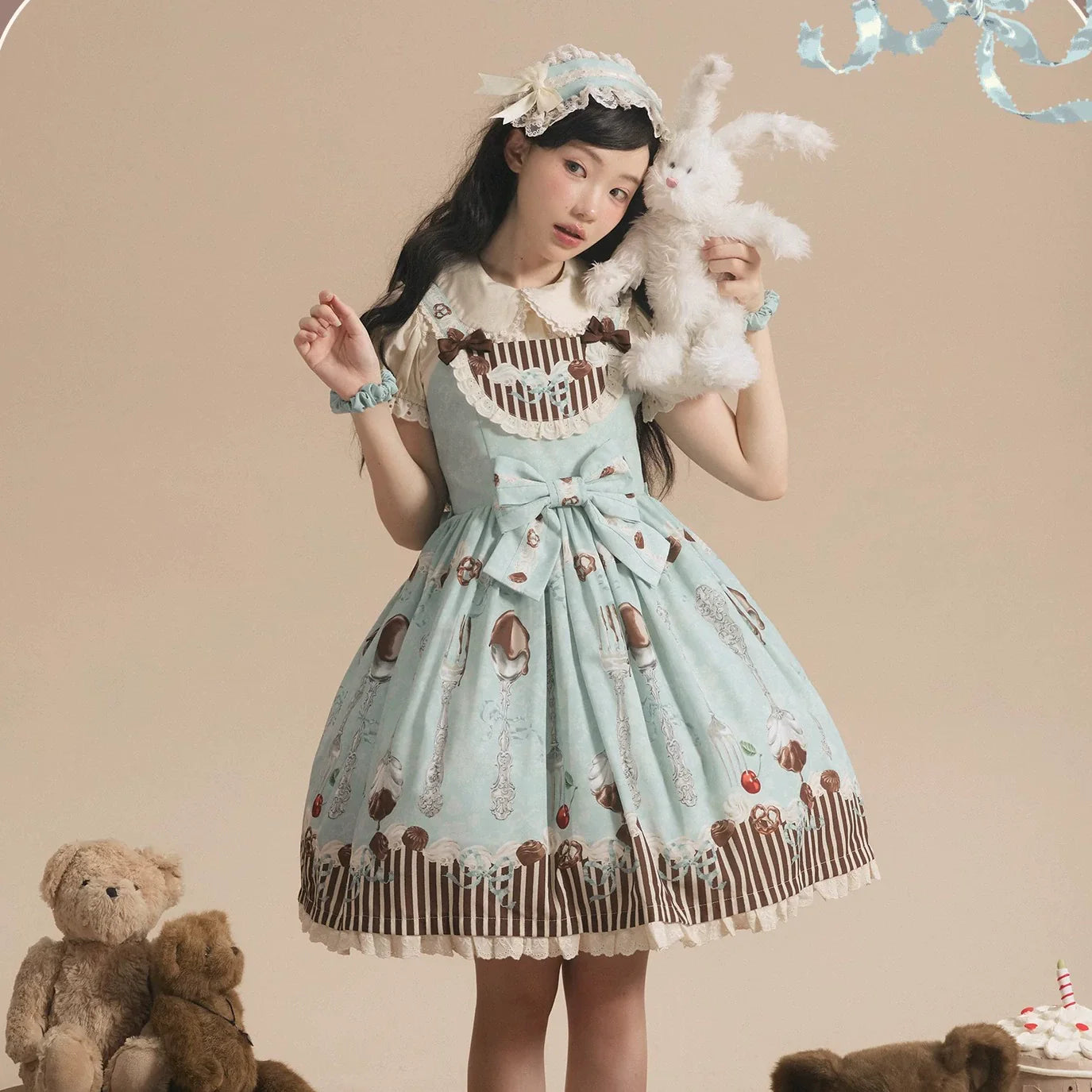 Sweet Dream Baa Baa - Dessert - Natural-Waist Lolita JSK