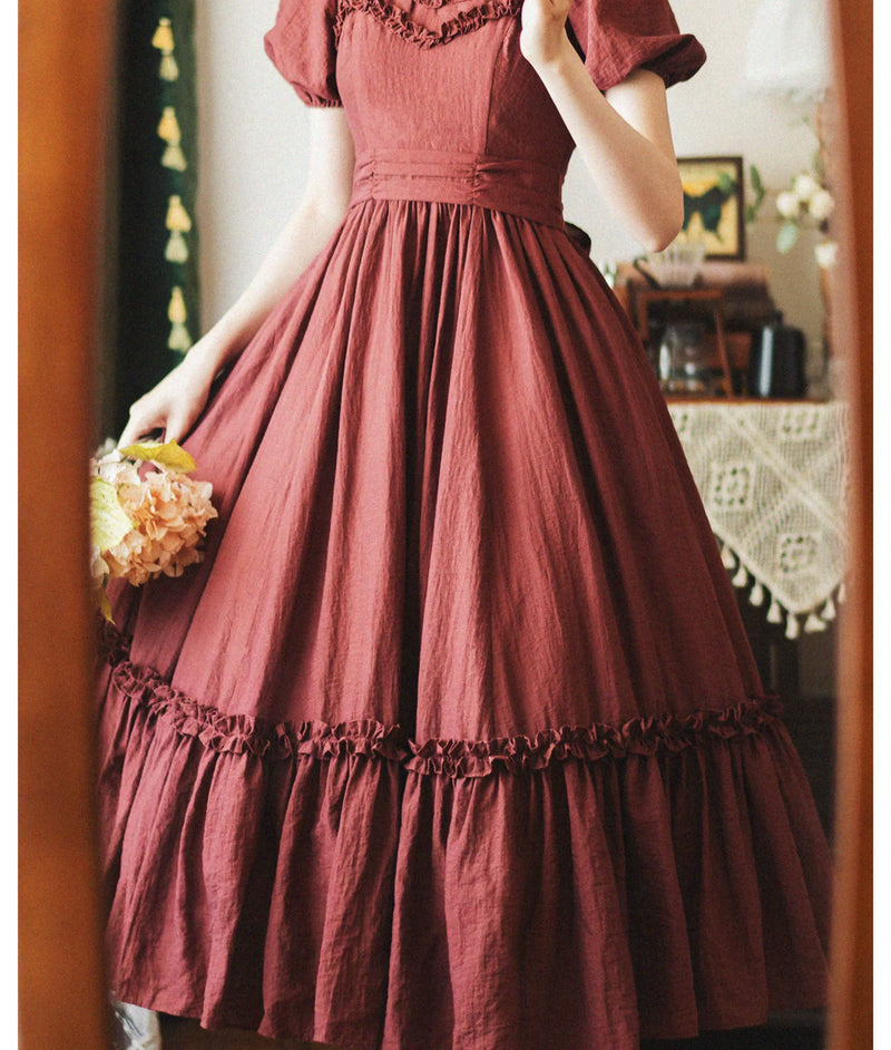 Forest Wardrobe - Forest Pastoral - Square-Neck Ruffle Dress and Underskirt - 6