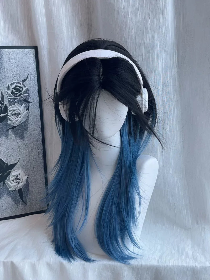 Star Wolf black-and-blue mullet full wig - view 3