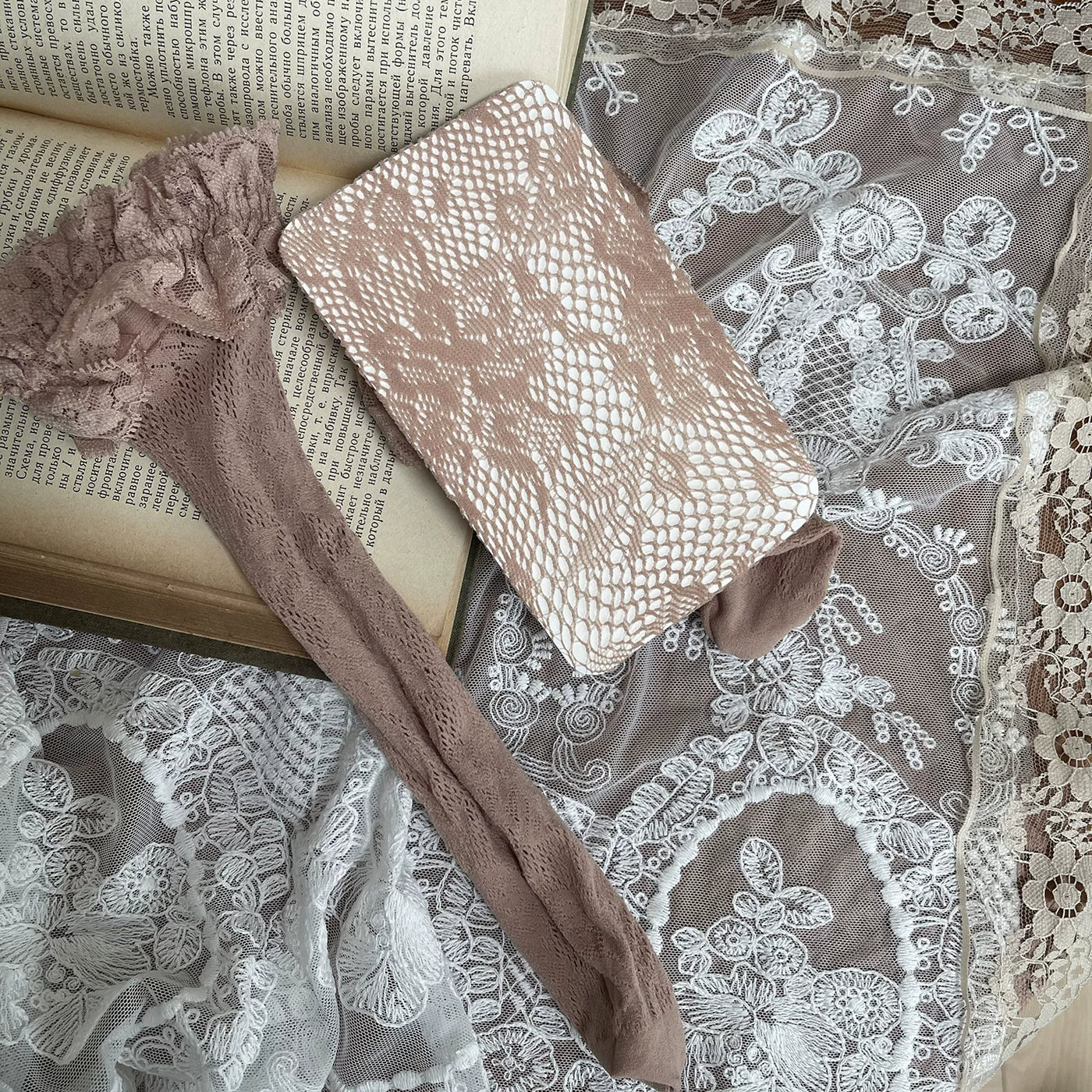Sock Noble - Maillard Layering - Stockings and Leg Ring with Heart Rivets