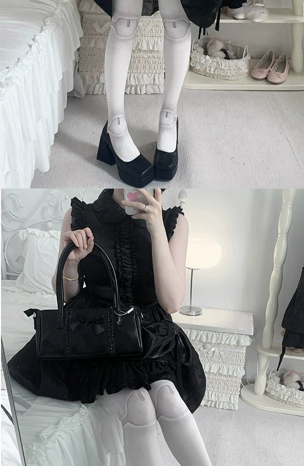 roji roji - Joint Doll - Printed Tights in Skin-Tone and Velvet Options