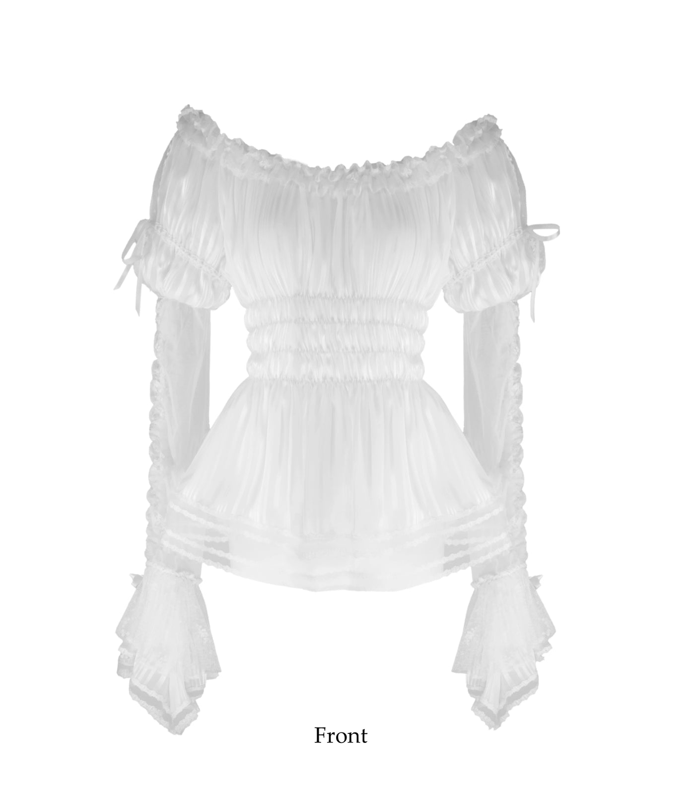 Nololita - Dream in Dream - Bateau-neck Blouse with Gathered Sleeves