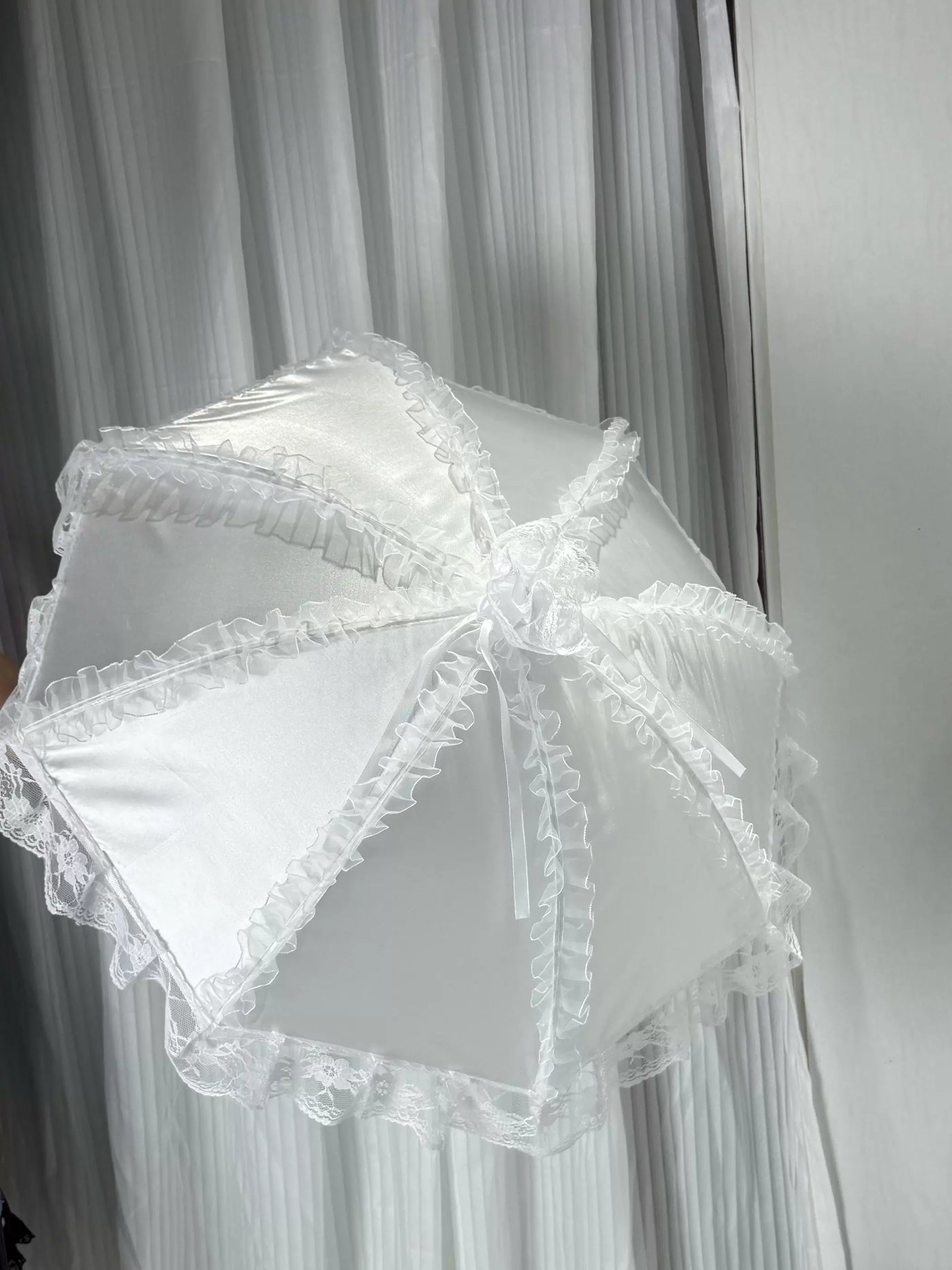 Fantasy Doll - Satin Lace - Decorative Umbrella with Lace Edging and Bow