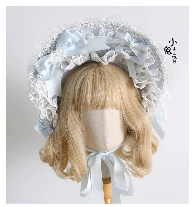 Xiaogui - Blue Sweet Lolita Lace Hair - Accessory Headwear