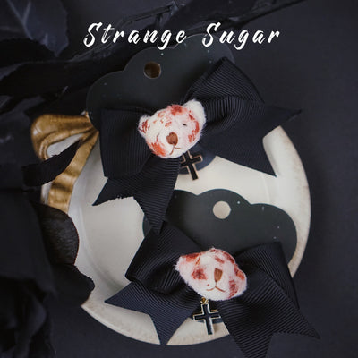 Strange Sugar - Gothic Headdress - Hallowen Skull Bat Hairclip Headwear
