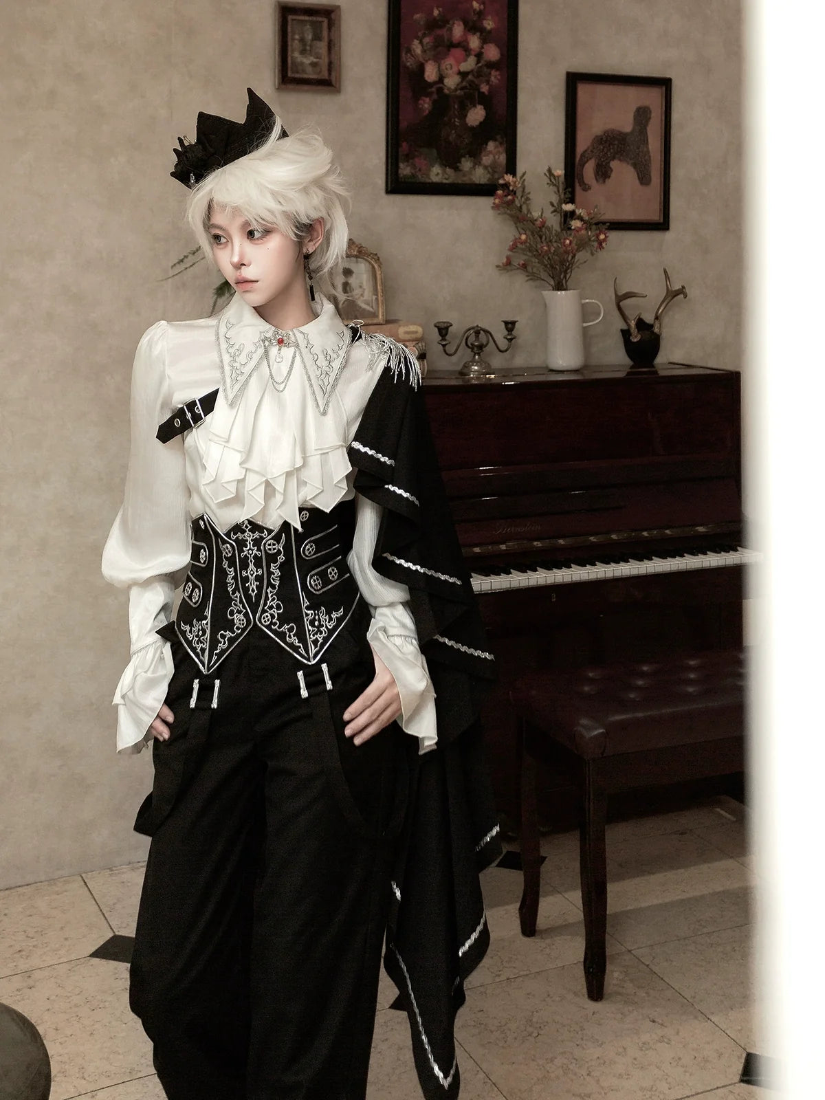 Your Princess - Ouji Lolita Pants Set - Detachable Jabot & Shawl Innerwear