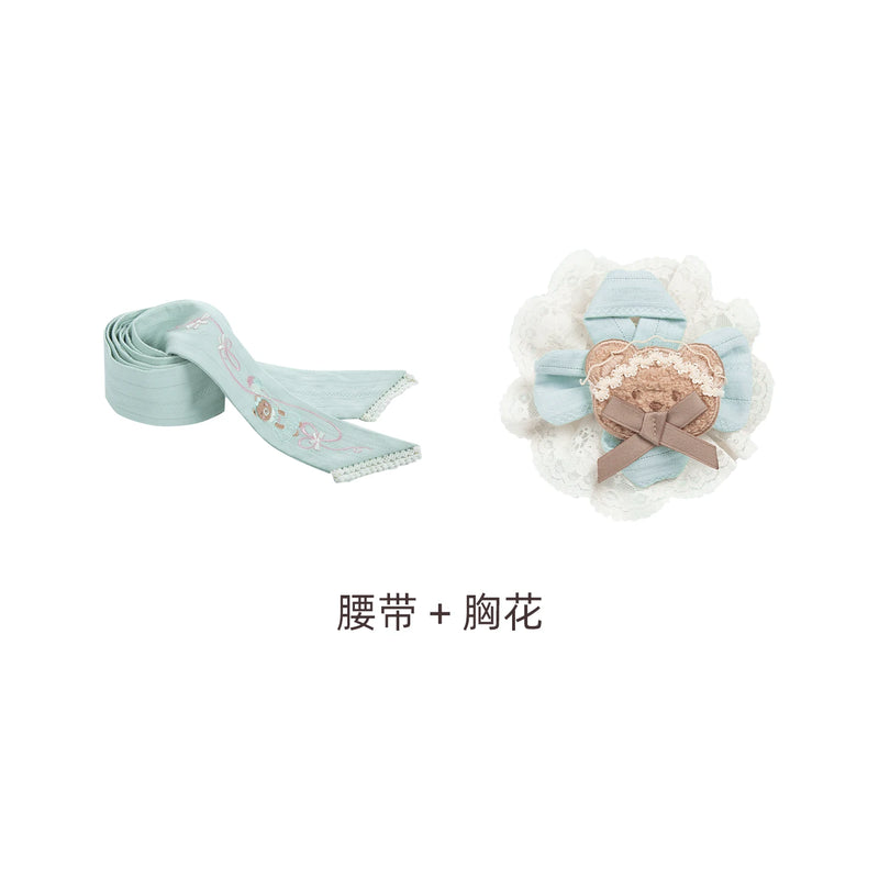 With PUJI - Brown Dollhouse SP - Kawaii Lolita Dollhouse Printed OP Dress with Embroidery detail view 11