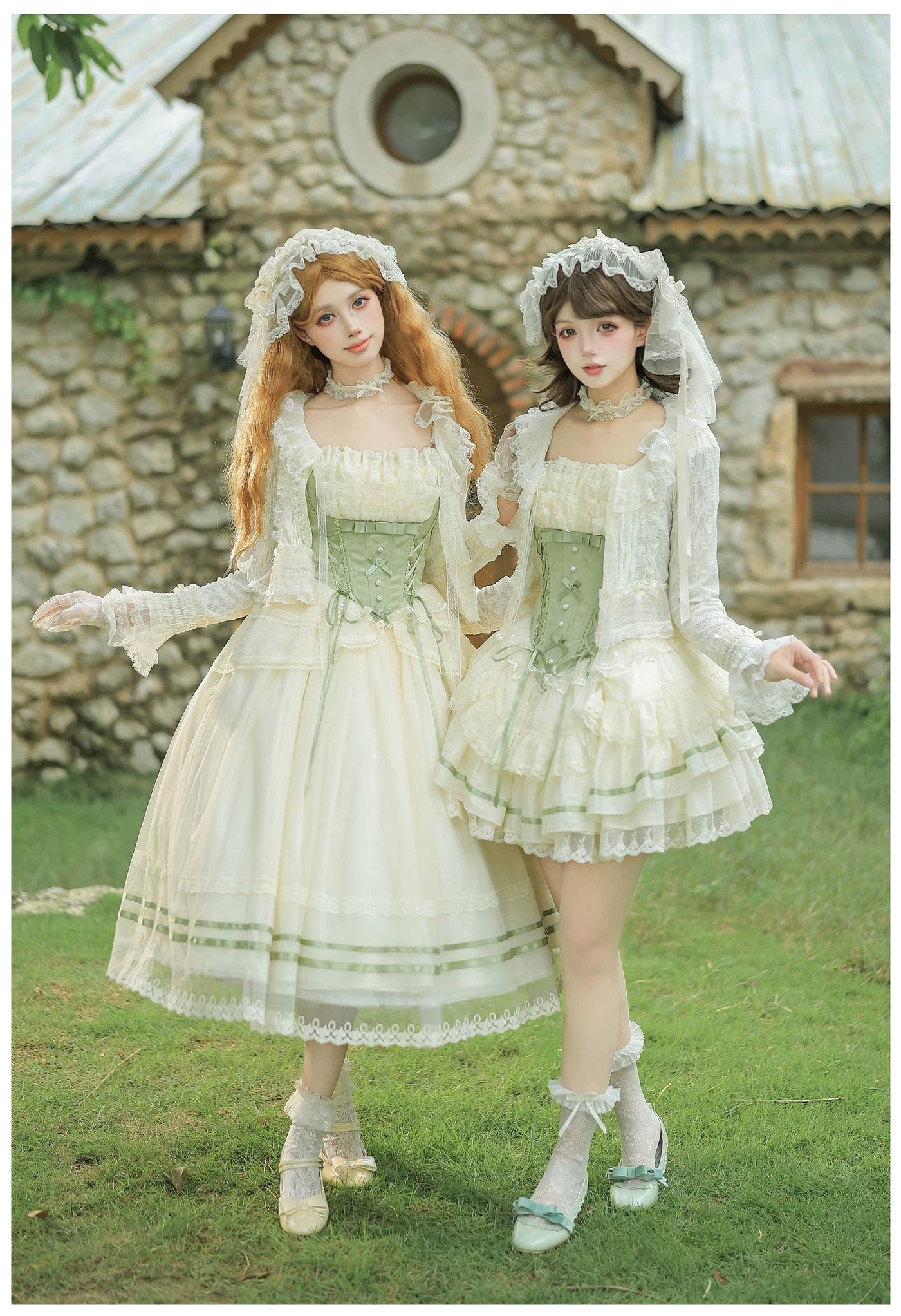 With PUJI - Unfailing - Classic Lolita Bow Jacquard Corset JSK Dress