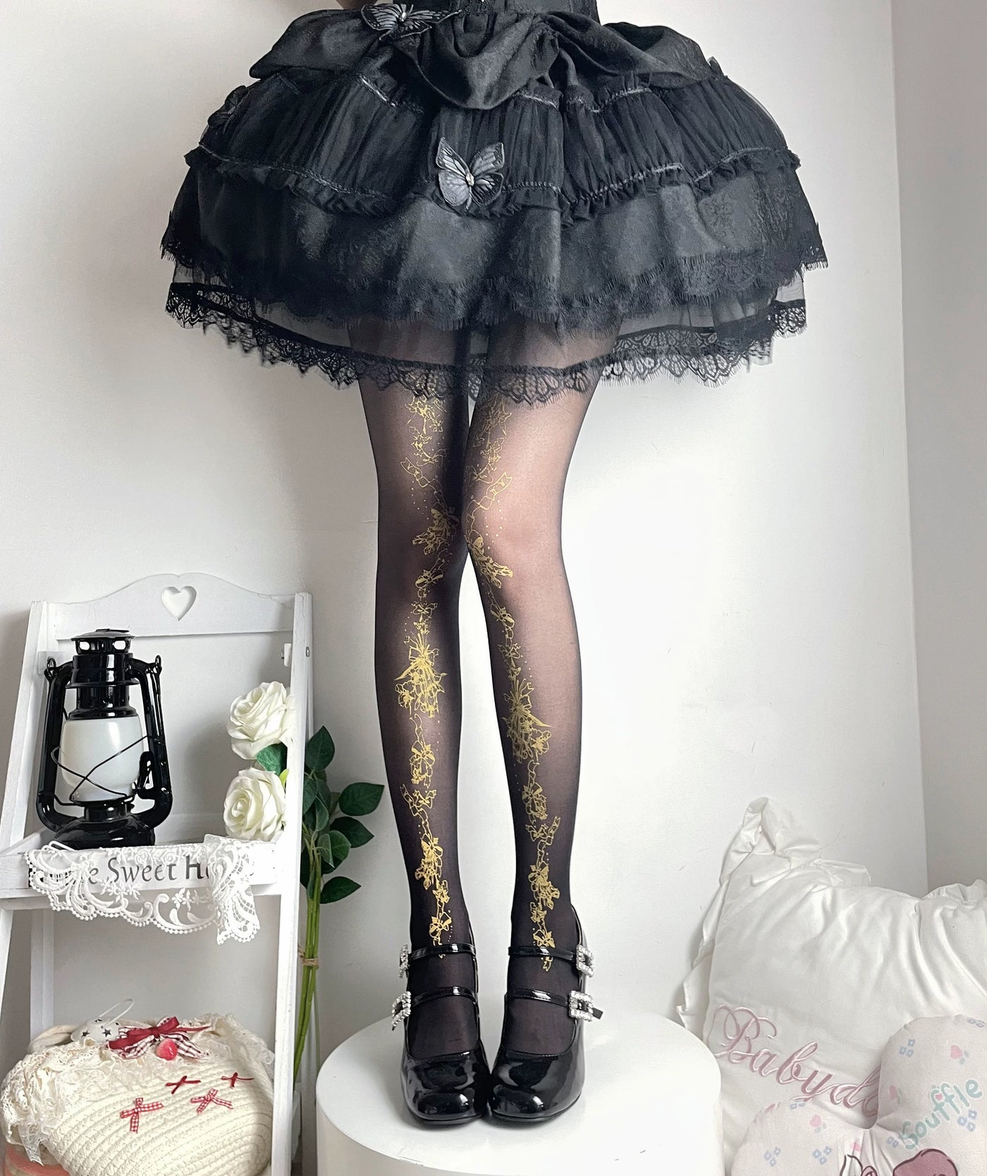 Fantasy Doll - Sweet Star Print - Patterned tights with star motifs