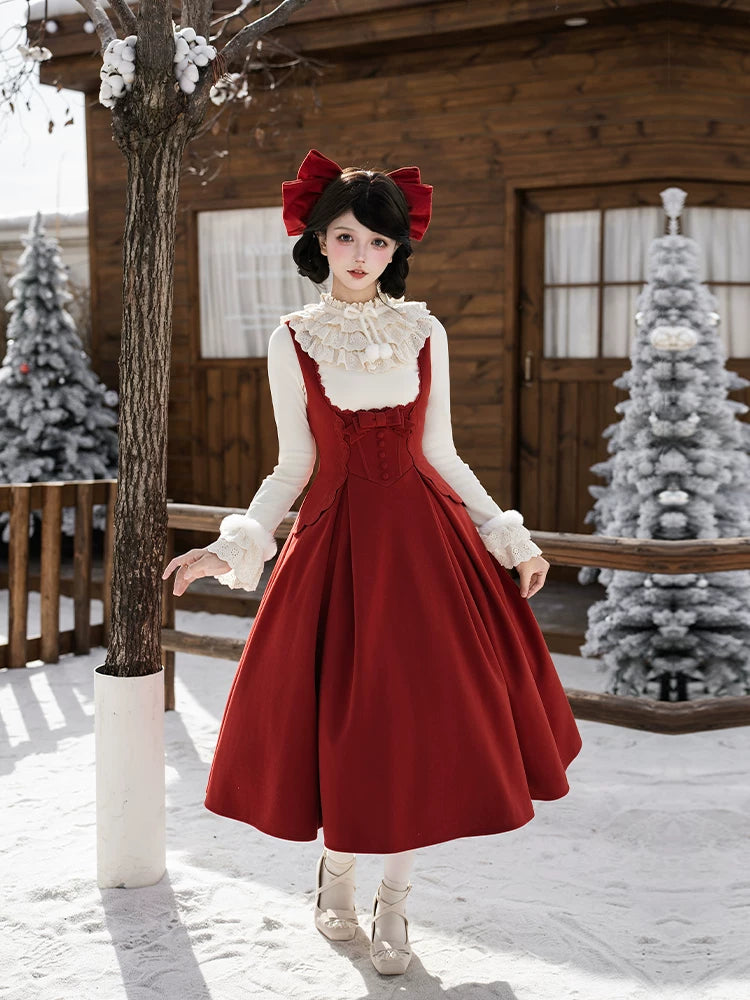 With PUJI - Velvet Rose - Lolita JSK Dress, Embroidery & Boned Bodice Detail detail view 3