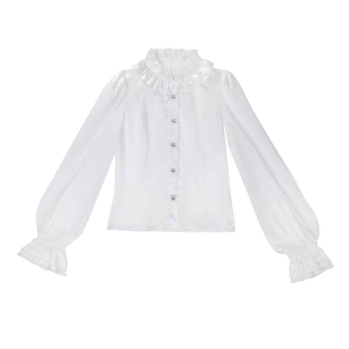Letters from Unknown Star - Silver Covenant - White Ouji Lolita Embroidery Coat and Shorts Set with Cross