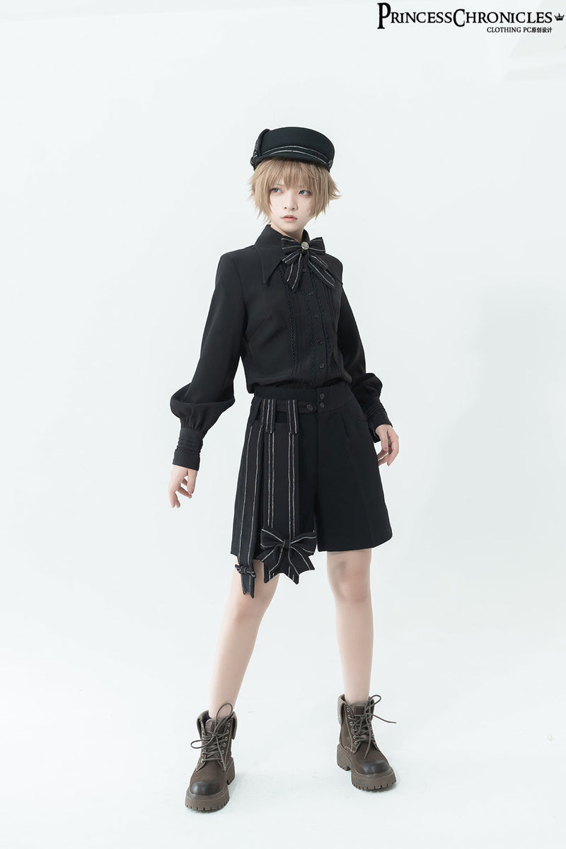 Princess Chronicles - ShenYao - Ouji Vintage Lolita Black Bow Shorts