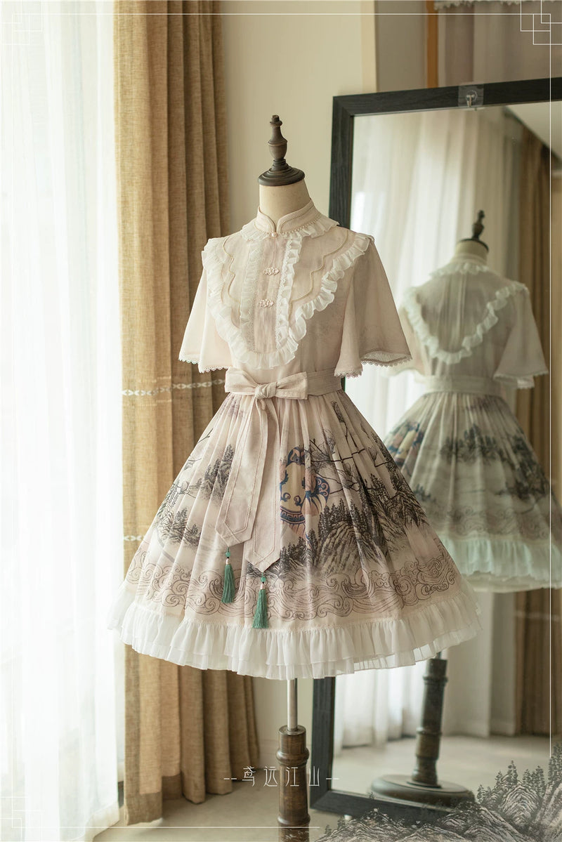 Forest Wardrobe - Kites over Distant Mountains - Chinese-Inspired Lolita OP Dress - 5