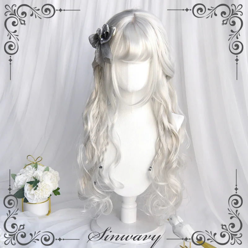 Sinwavy pearl silver-white long straight wig - view 7