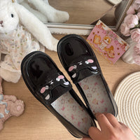 Kitten Toast - Rosy Cat Academy - Embroidered Loafers - Black - 2.5 cm Heel / 34