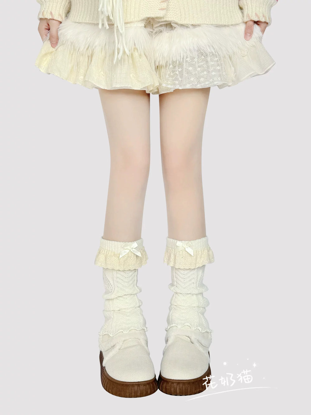 Sweet Lolita Ribbed Knit Leg Warmers Lolita accessory product view