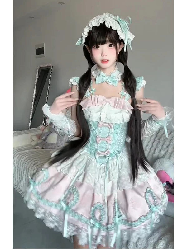 Creamy - Mint Pink Ballet - JSK Dress with a Large Back Bow