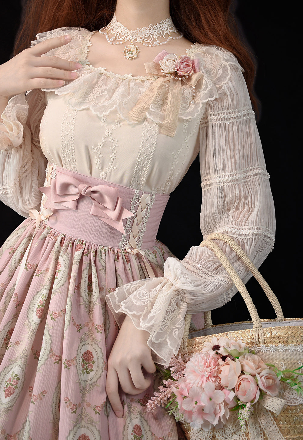 Miss Point - Retro Lolita Lace Long Sleeve Blouse - Innerwear