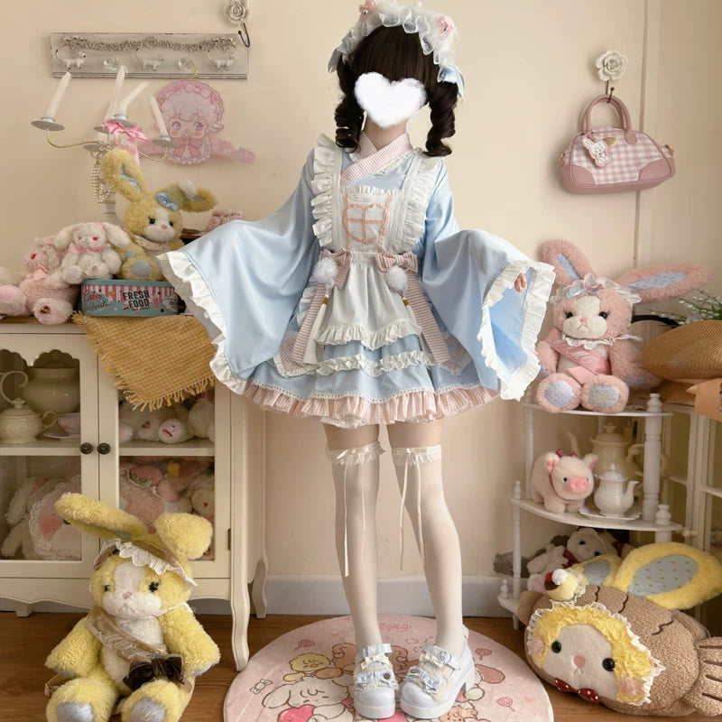 Lady Han Sweet Nurse Cat maid dress by Lolita Fetch, featuring a cute nurse cat design with a pink and white maid outfit.