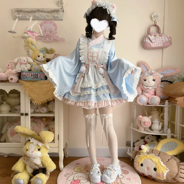 Lady Han Sweet Nurse Cat maid dress by Lolita Fetch, featuring a cute nurse cat design with a pink and white maid outfit.