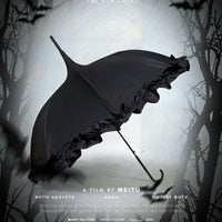 Independent Brand - Gothic Tiered Pagoda Lolita Parasol - Single-tier pagoda ruffle parasol - curved handle