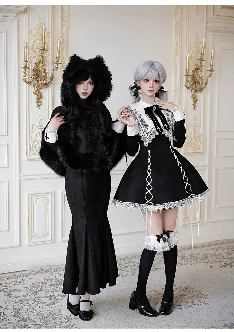 With PUJI - Rose Doll - Gothic Lolita Short OP, Mermaid Dress