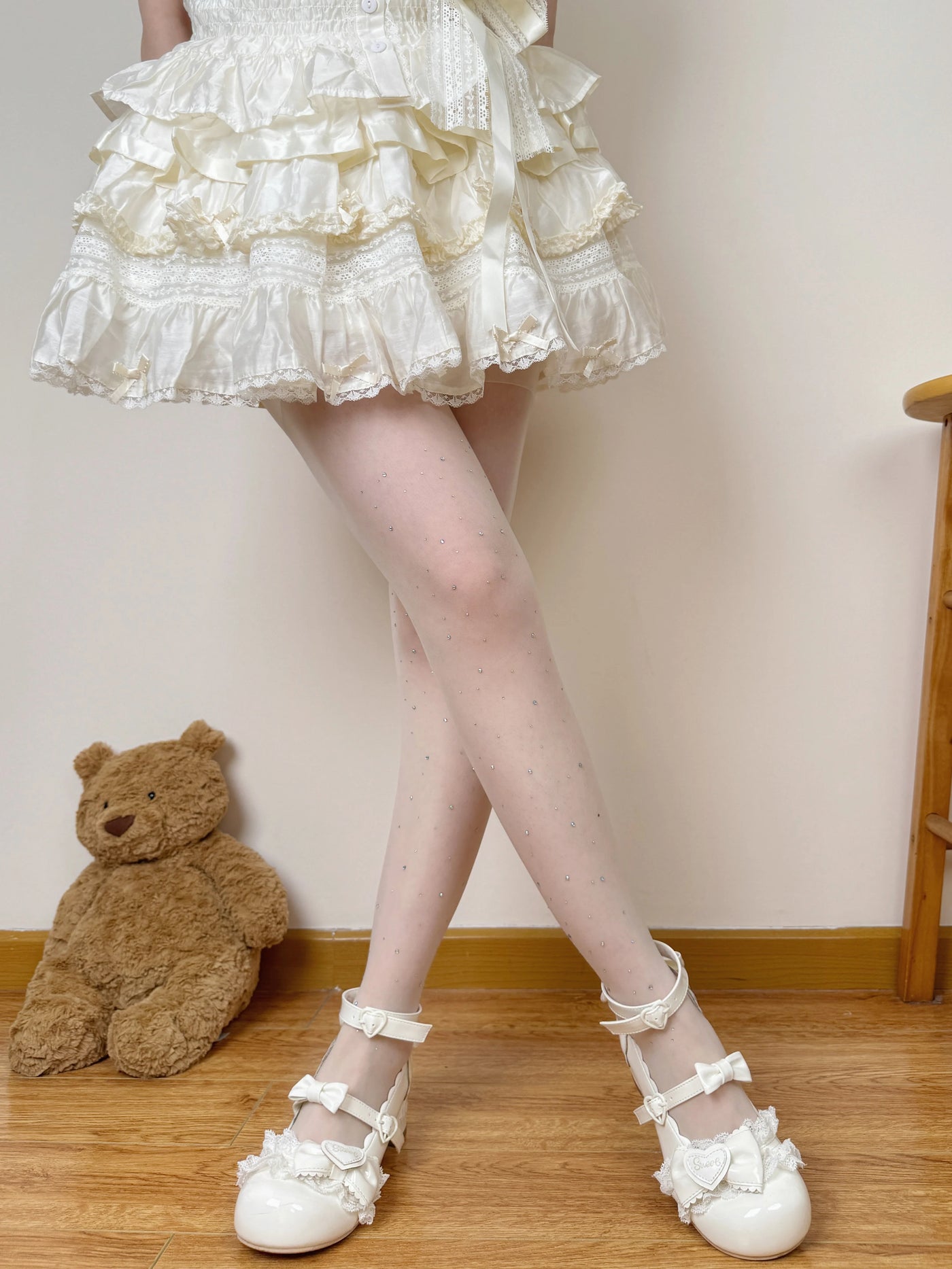 Chubby Bear Tales - Sparkling Galaxy - Sparkle tights with scattered dots and bow accents