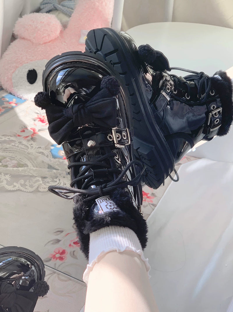 Plush Battle 2.0 Bow Fleece-Lined Lolita Winter Boots — additional product view