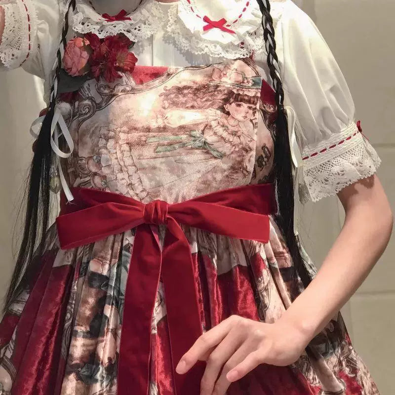 Sweetheart Dream Machine - Vintage Doll - Short-Sleeve Blouse with Lace Doll Collar