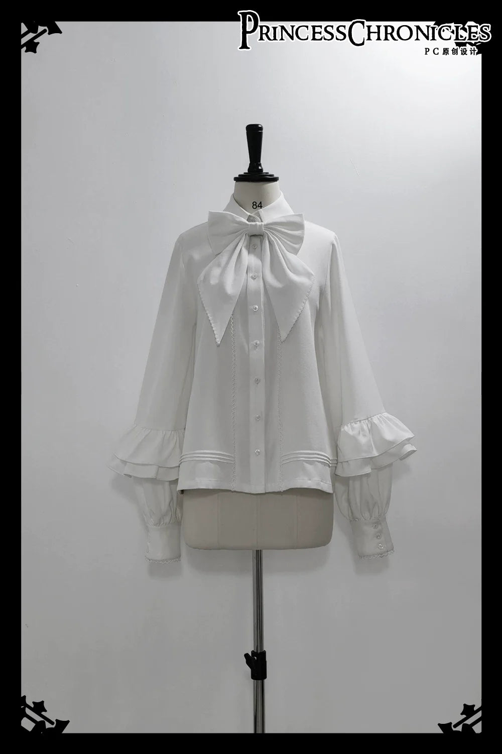 Codename 003 - Ouji Lolita Shirt and Pants Set, Hooded Cape Shirt(with detachable collar bow) Only S