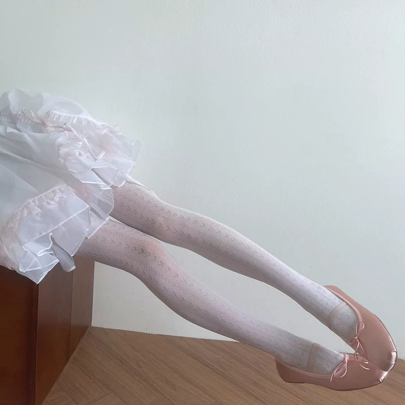 Sock Noble - Openwork Lace - Heart-Pattern Lace Tights