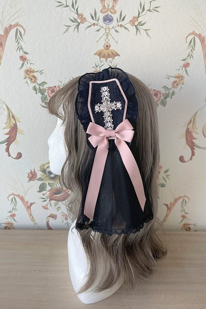 Alice Girl - Cross Maiden - Gothic Lolita Hair Clips Veil Headbow