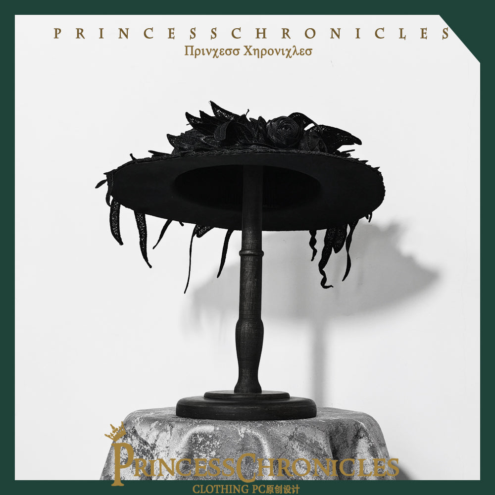 Floating Phantom - Ouji Lolita Hat black