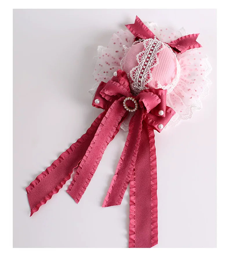 Little Ghost Accessories - Magenta Velvet Cake - Multi-Style Headwear and Accessories with Lace Ruffles