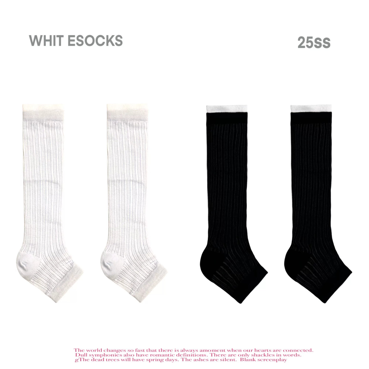 White Socks - Spliced Stripe - Striped Mid-Calf Socks with 2- and 3-Pair Sets