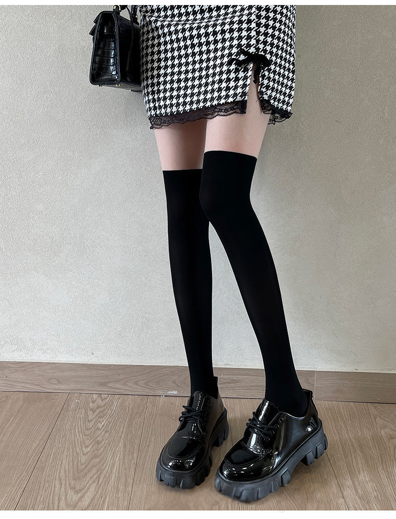 Qianyu - Velvet Solid Summer Lolita Calf - Socks Knee Socks Socks