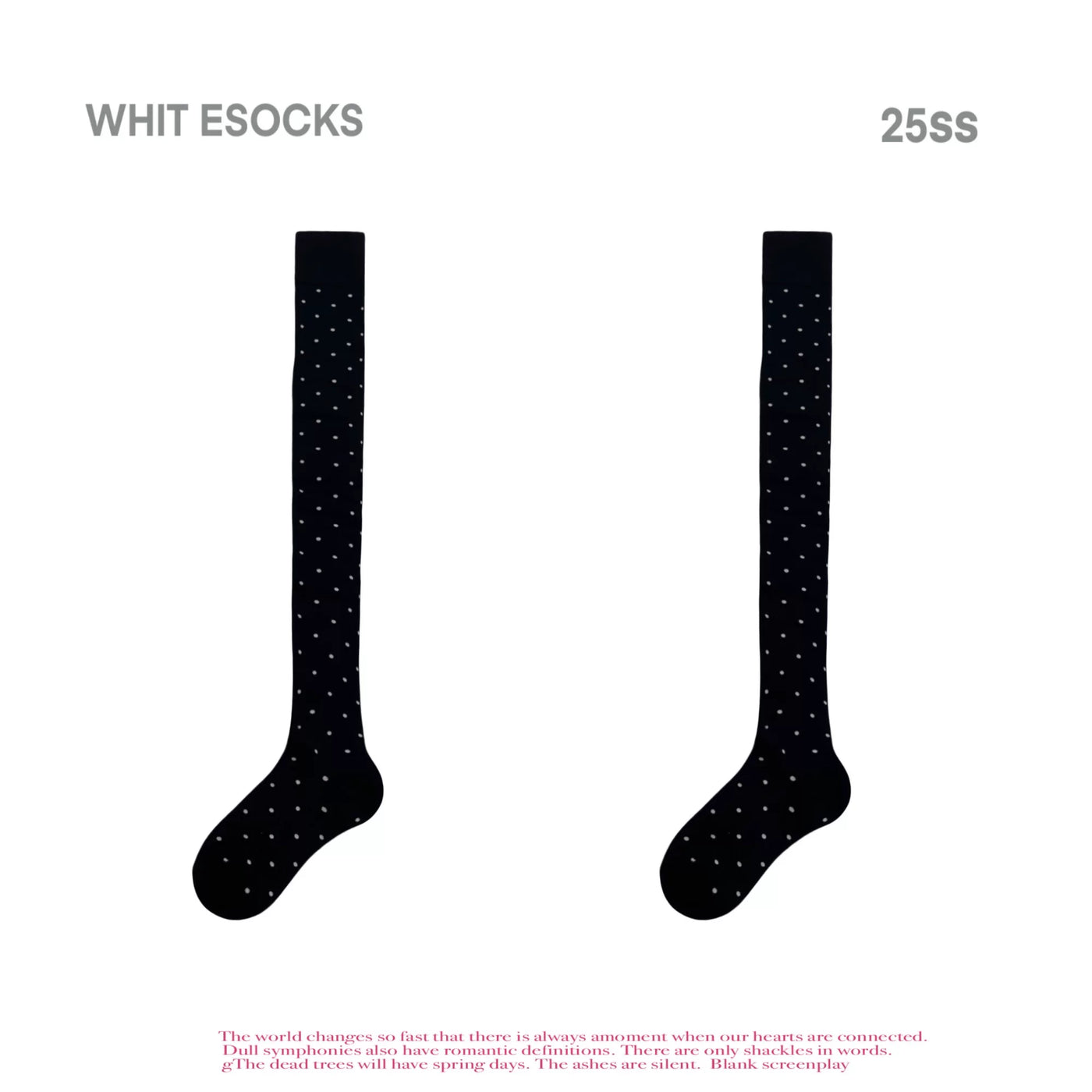 White Socks - Scattered Dot - Polka-Dot Over-the-Knee Socks with Scattered Dots