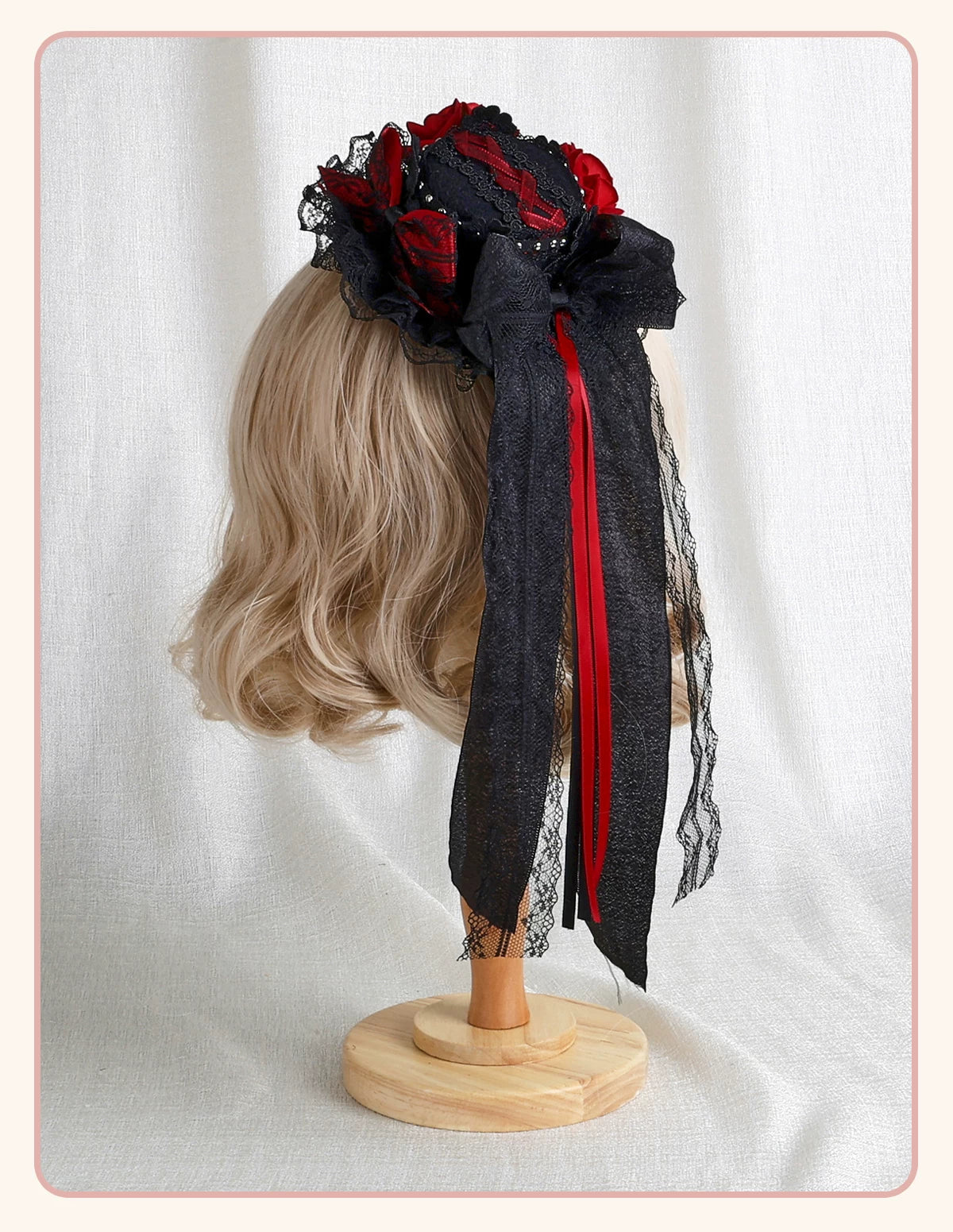 Stardust Rose - Rose Covenant - Lolita Accessories with Red Roses and Black Lace