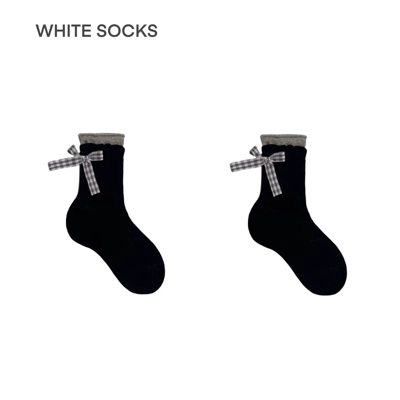 White Socks - Ballet Bow - Mesh Mid-Calf Socks with Bow Detail