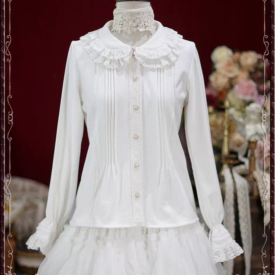 Sweetheart Dream Machine - Antique Doll - Long-Sleeve Blouse with Lace Collar