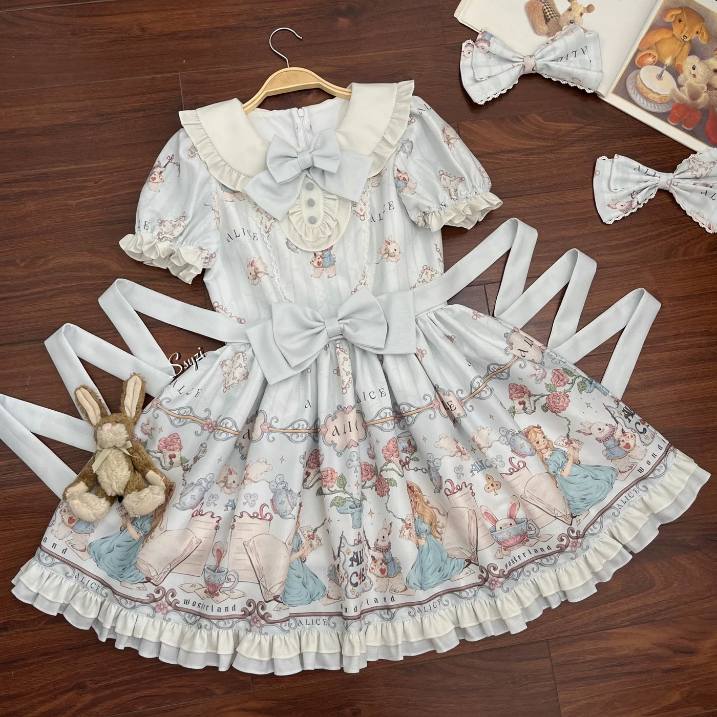 Doll Poetry JSK variant of the Alice in Wonderland Lolita dress in pastel blue