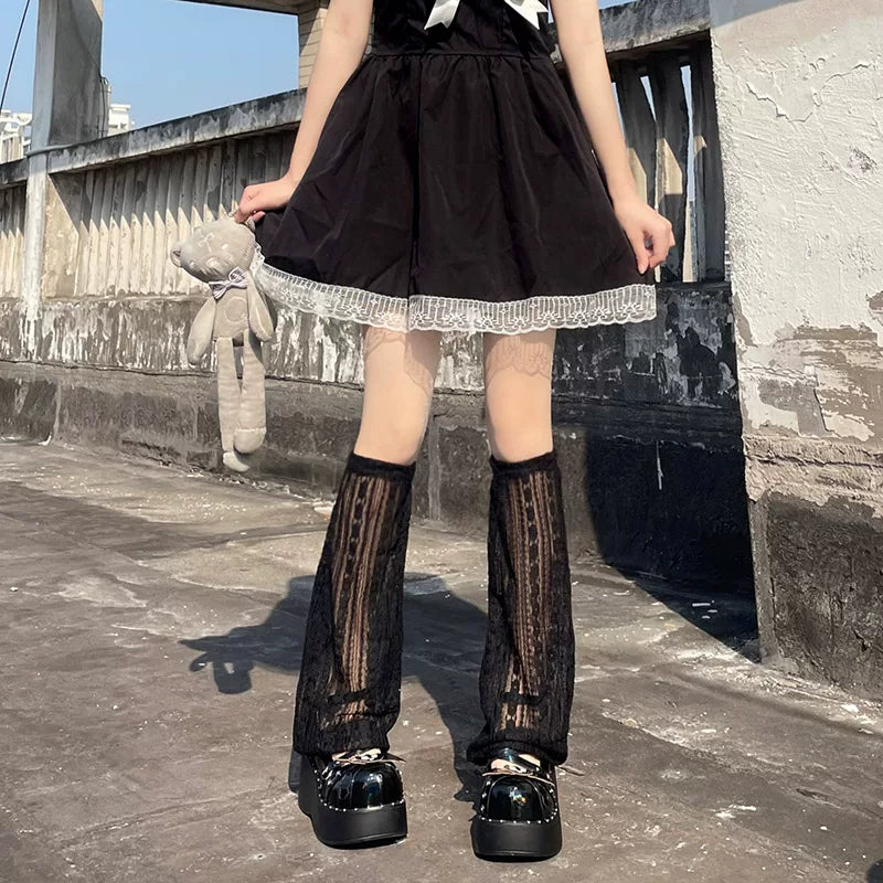 Floral Milk Cat - Y2K Subculture - Flared Leg Warmers in Knit, Lace and Sheer Styles