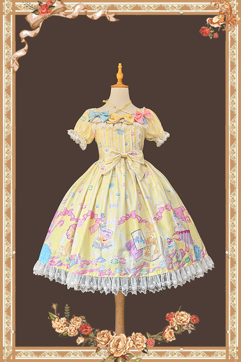 Infanta - Macaron Dolly House - Pastel Puff-Sleeve OP