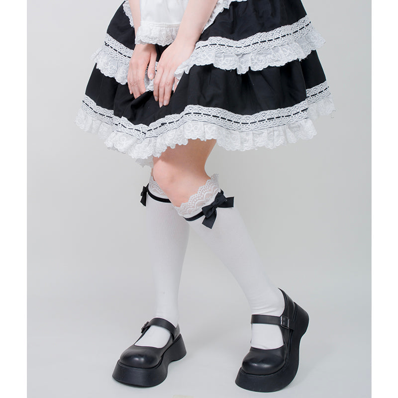 Roji Roji - Spring Bow Lace Sweet Cotton Socks - Socks