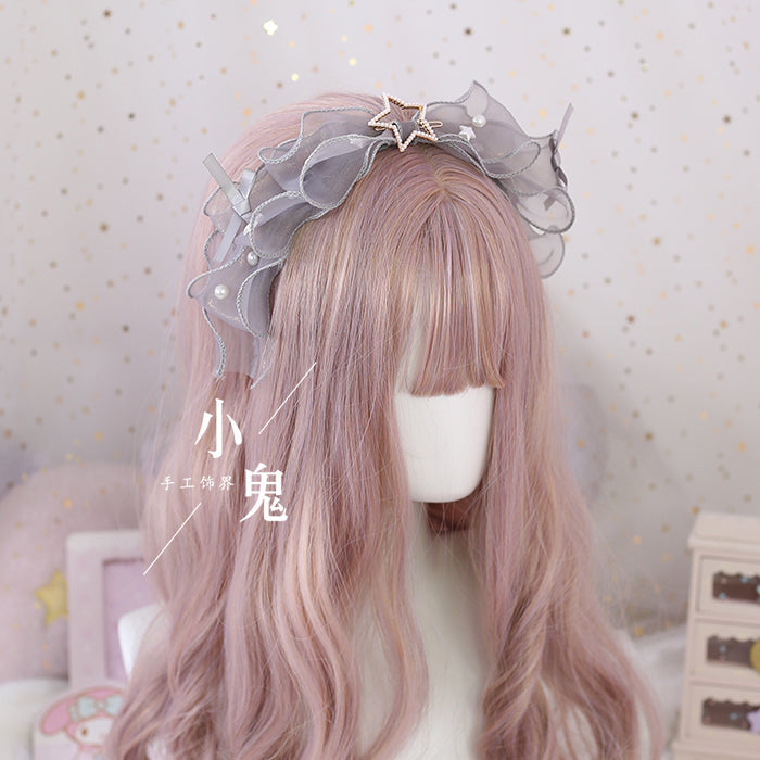Xiaogui - Daily Lolita KC, Bow Pearl Headband - Headwear