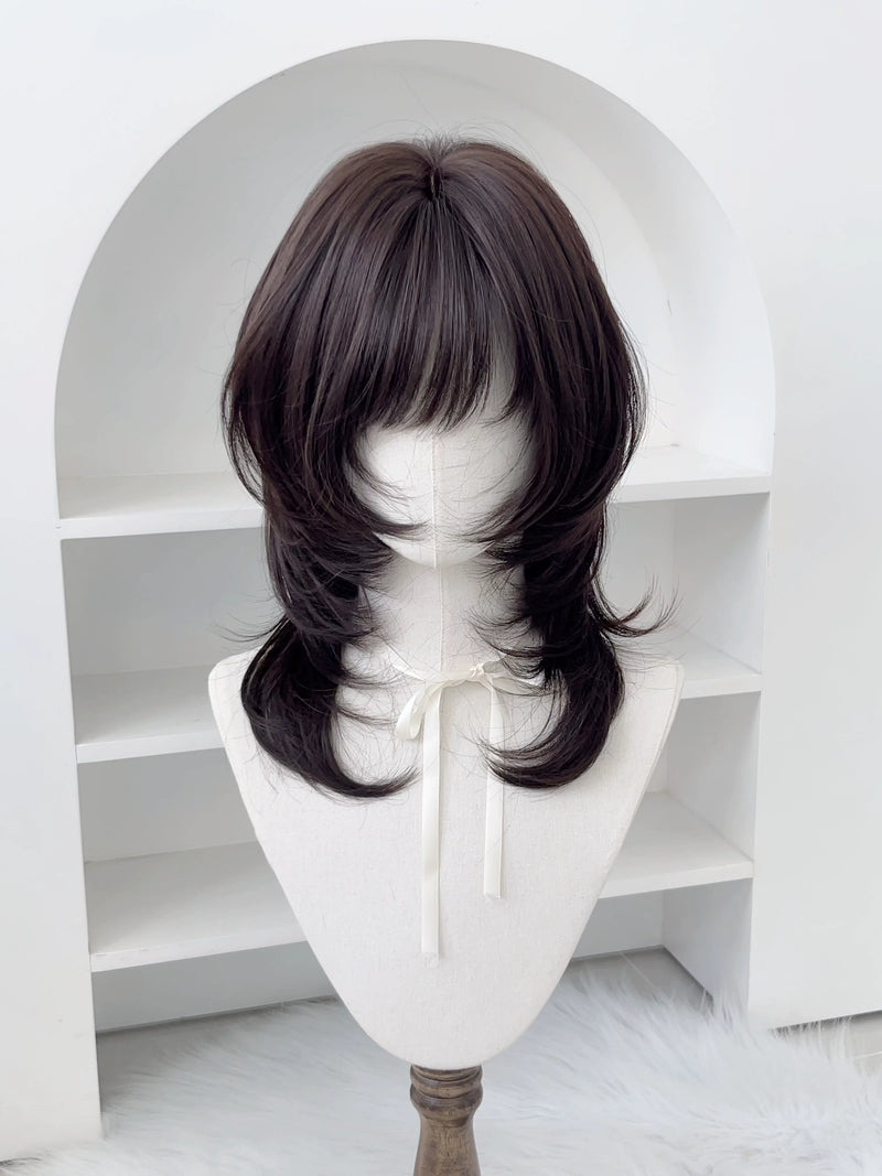 layered collarbone-length mullet wig - view 4