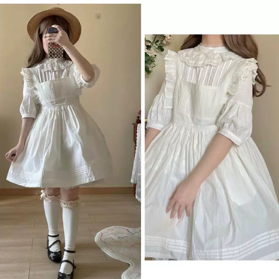 Sweetheart Dream Machine - Vintage Girlish - Blouse & Top with a Lace-Trimmed Stand Collar