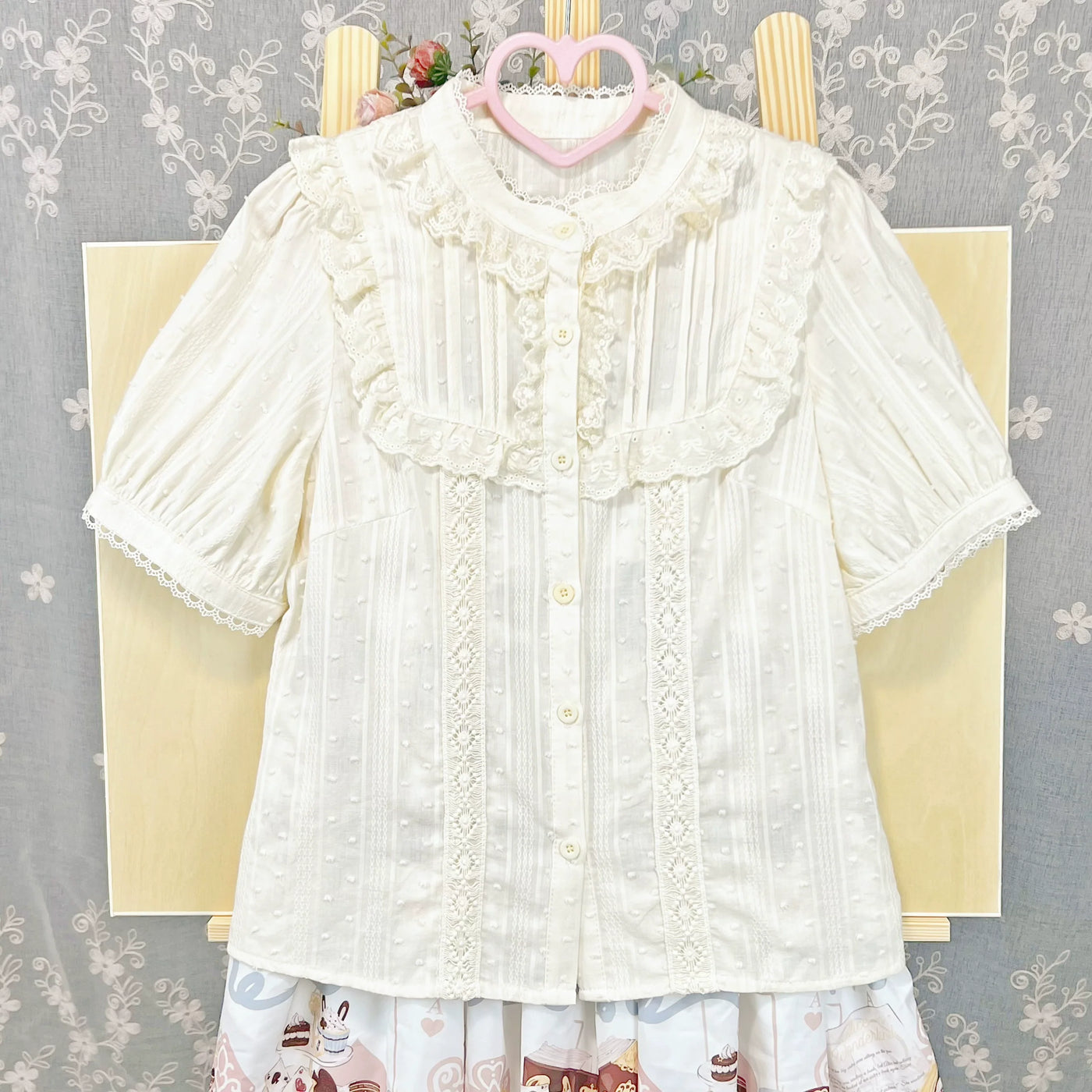 DMFS Lolita - Sweet Lolita Blouse Cotton Summer - Short Sleeve Shirt Innerwear